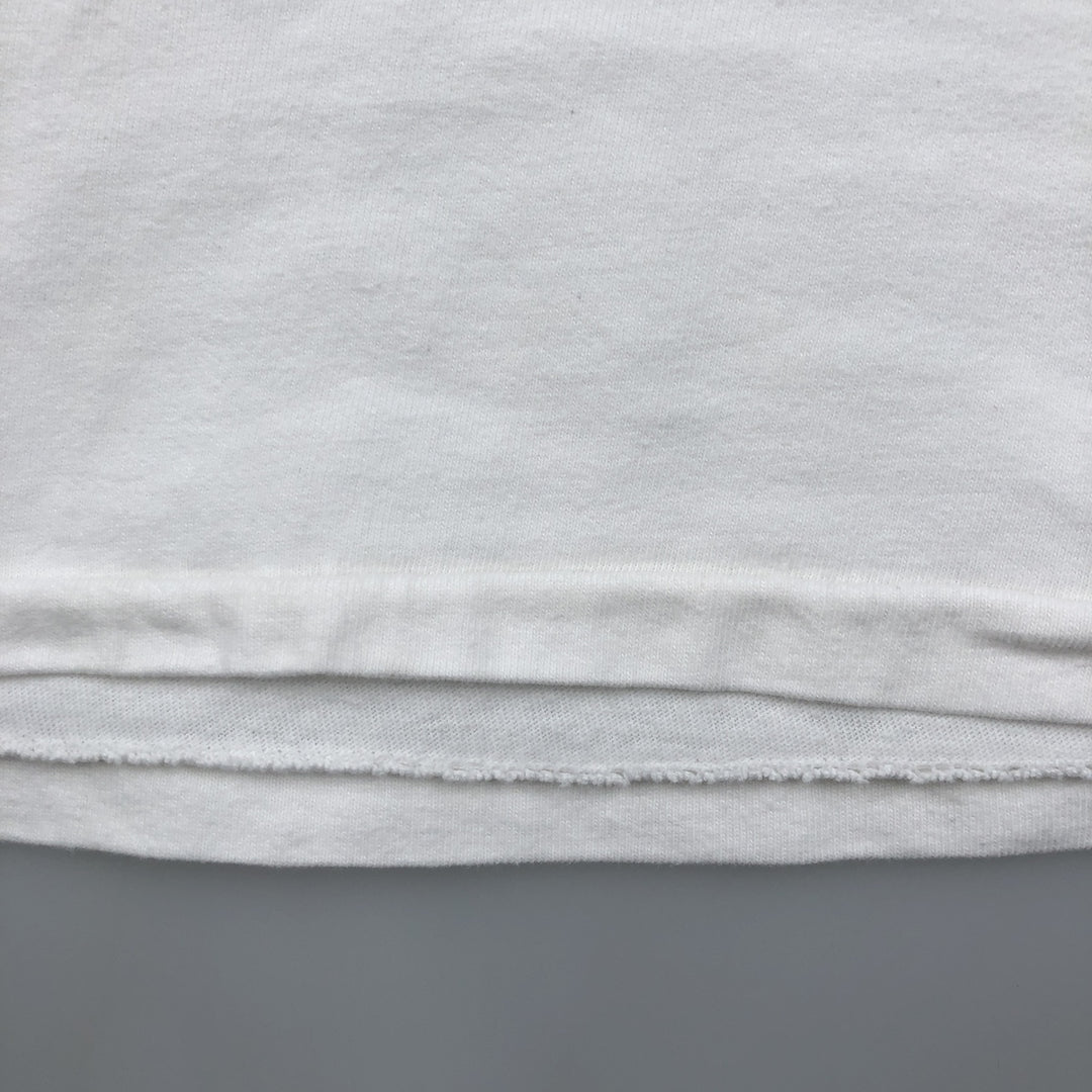 90'S Hanes BEEFY-T Printed T-shirt, Made in USA, Men's L size, Vintage cotton white type Vintage Second Hand
