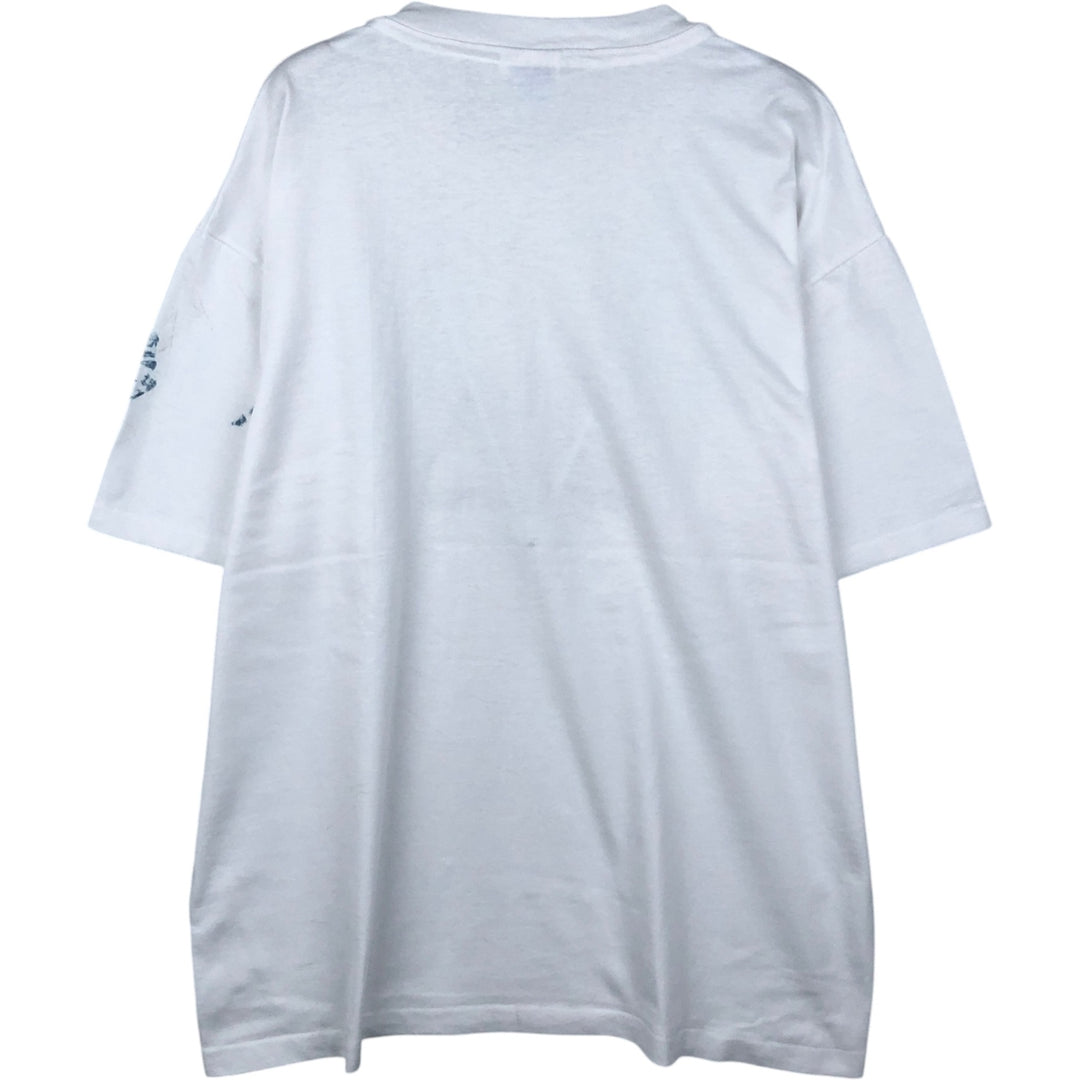 Vintage 90'S Hanes printed T-shirt, size L for men cotton white type Vintage Second Hand