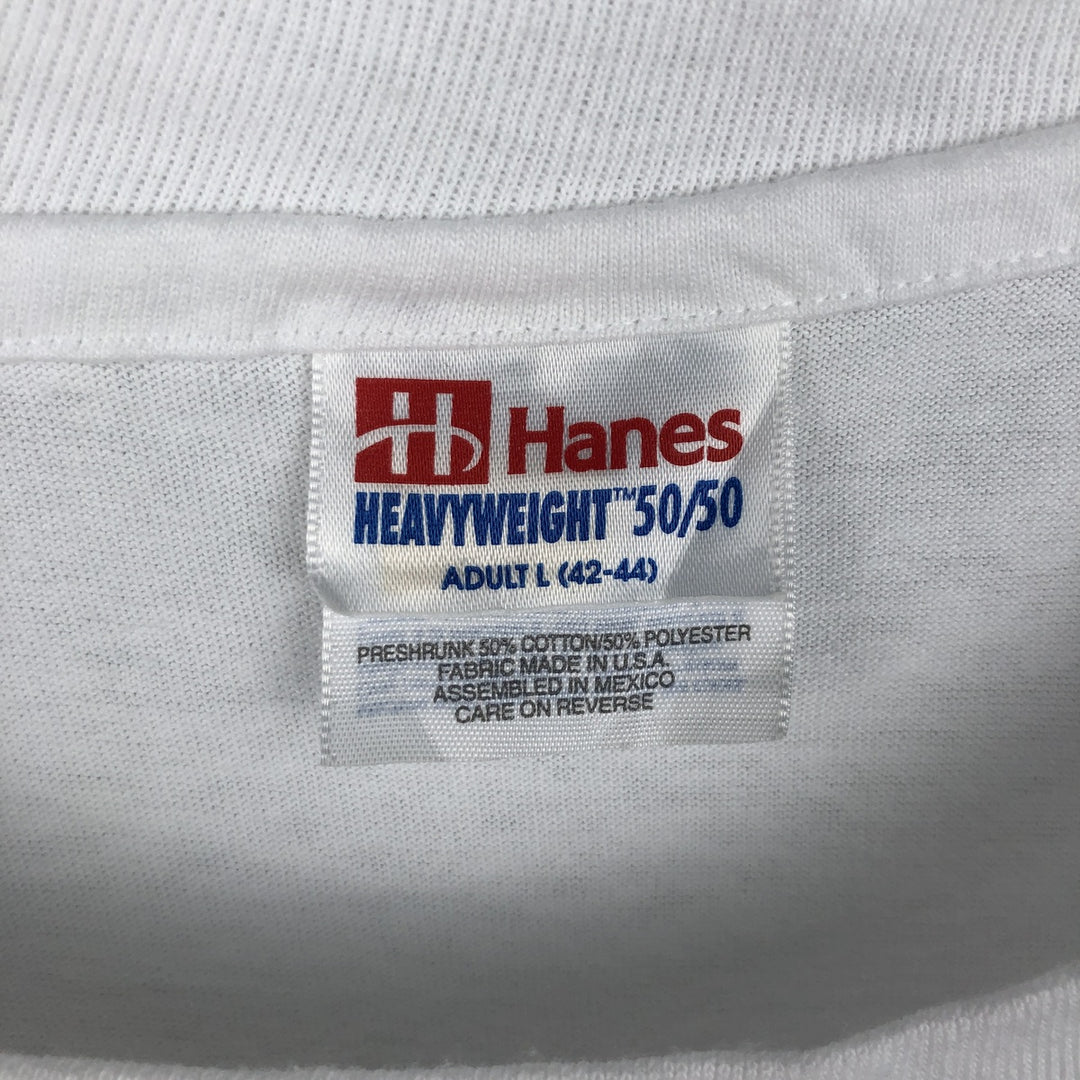 Vintage 90'S Hanes printed T-shirt, size L for men cotton white type Vintage Second Hand