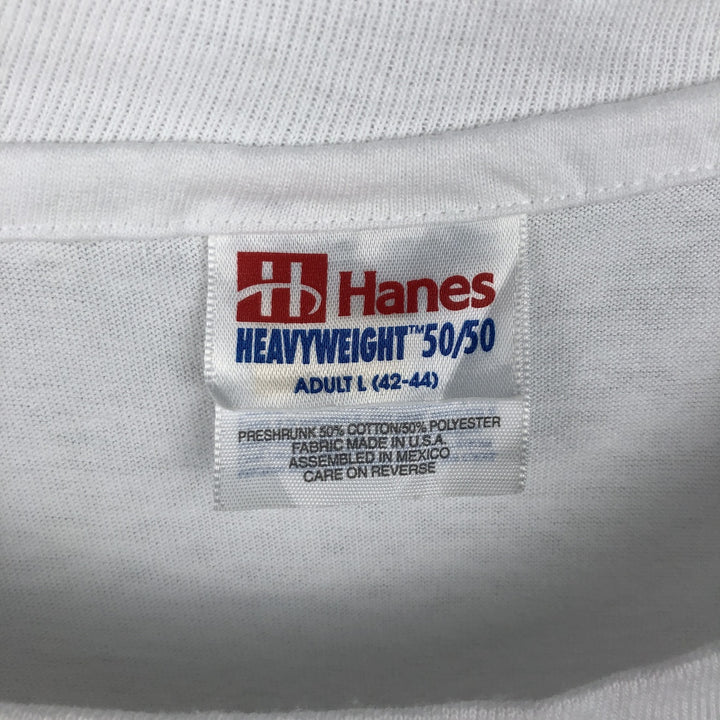 Vintage 90'S Hanes printed T-shirt, size L for men cotton white type Vintage Second Hand
