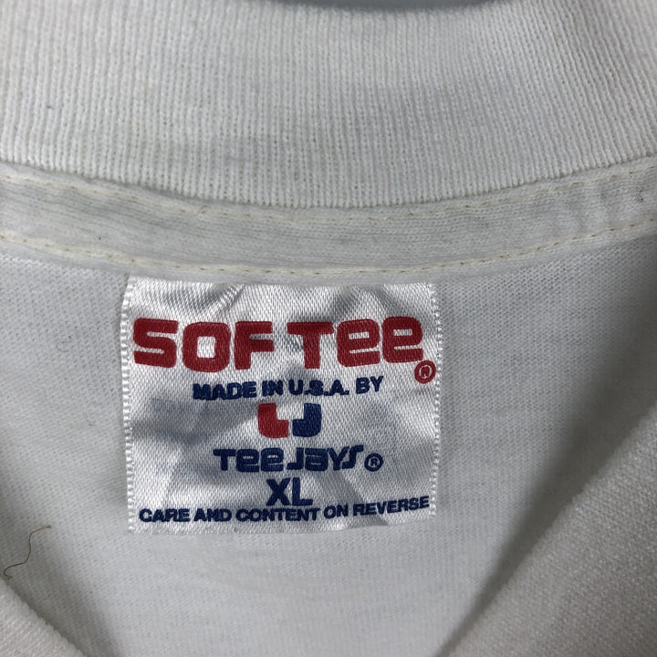 ~90'S Tee Jays SOF TEE Print T-Shirt Made in USA Men's XL equivalent Vintage cotton white type Vintage Second Hand