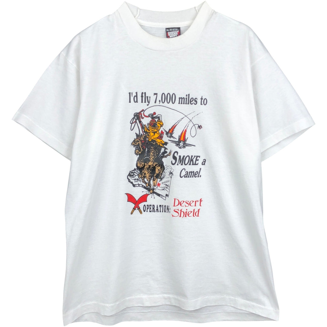 90'S SCREEN STARS Printed T-shirt Made in USA Men's XL Vintage cotton white type Vintage Second Hand