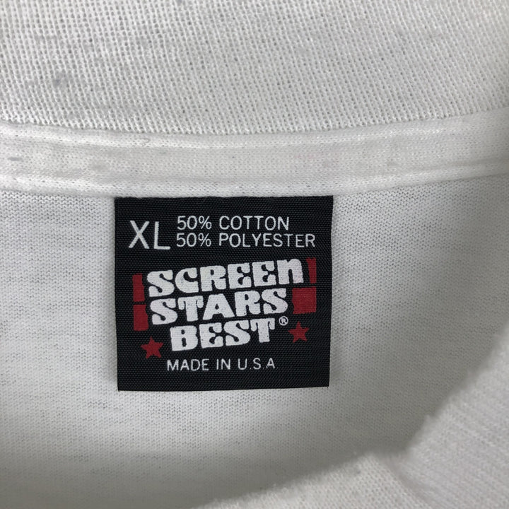 90'S SCREEN STARS Printed T-shirt Made in USA Men's XL Vintage cotton white type Vintage Second Hand