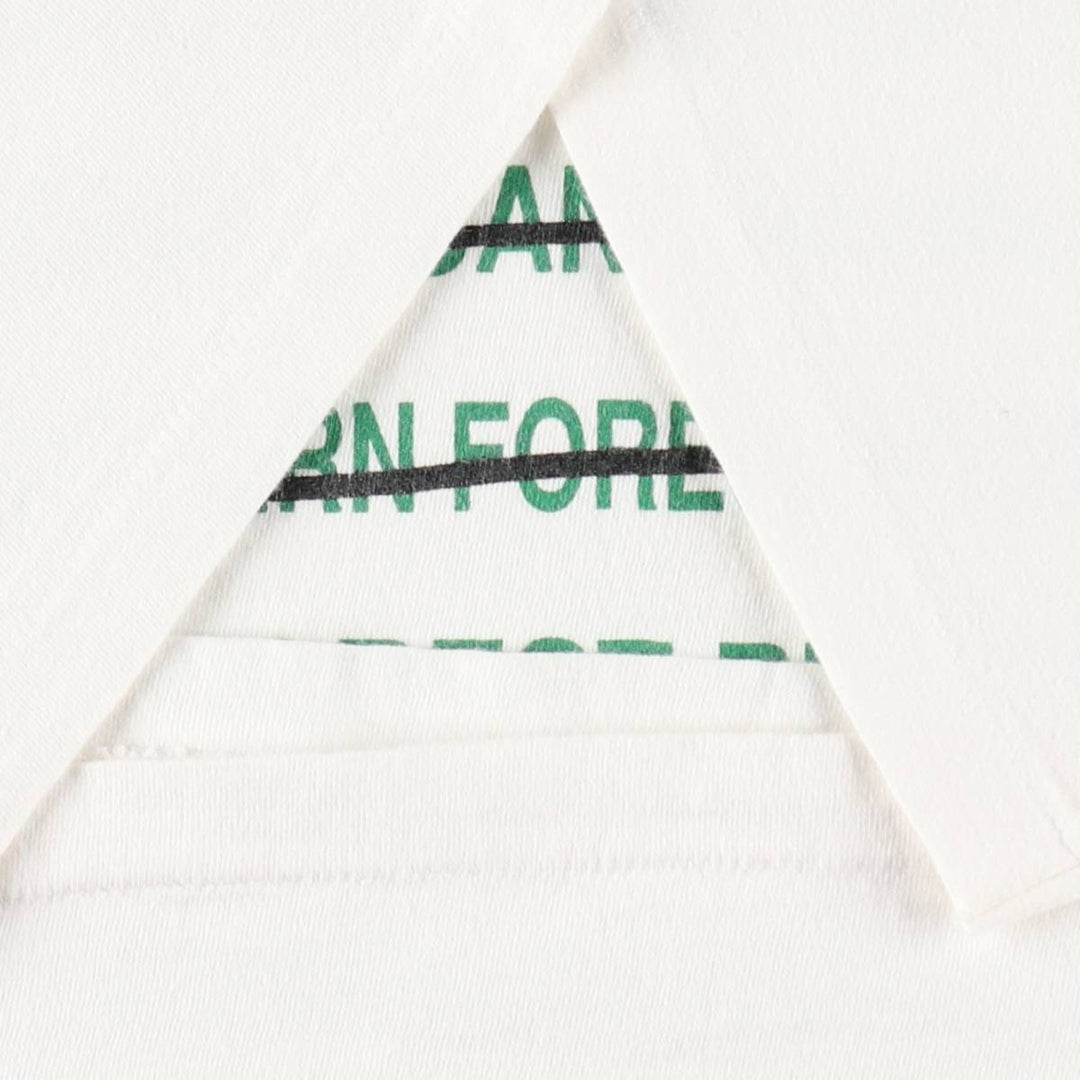 ~90'S ONEITA POWER-T Message Print T-Shirt, Made in USA, Men's XL equivalent, Vintage cotton white type Vintage Second Hand