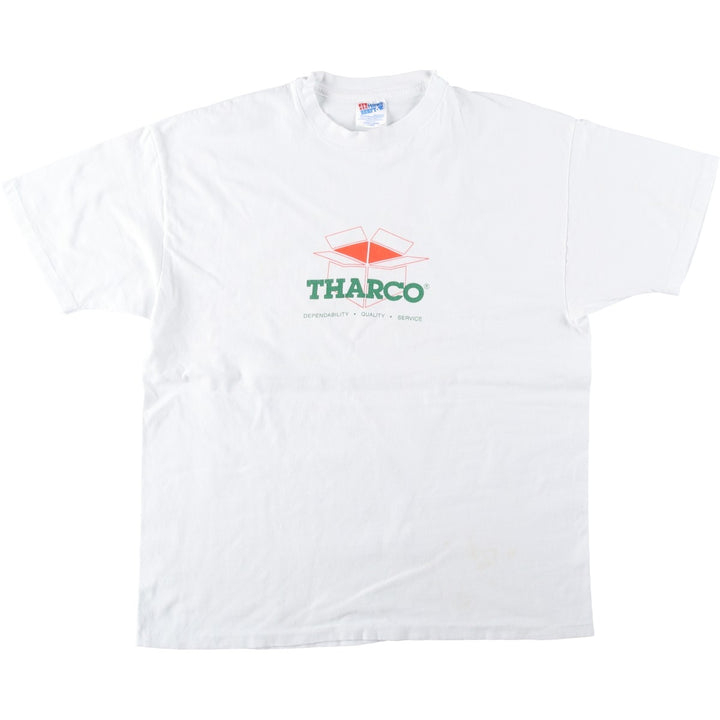90'S Hanes BEEFY-T Printed T-shirt Made in USA Men's XL Vintage cotton white type Vintage Second Hand
