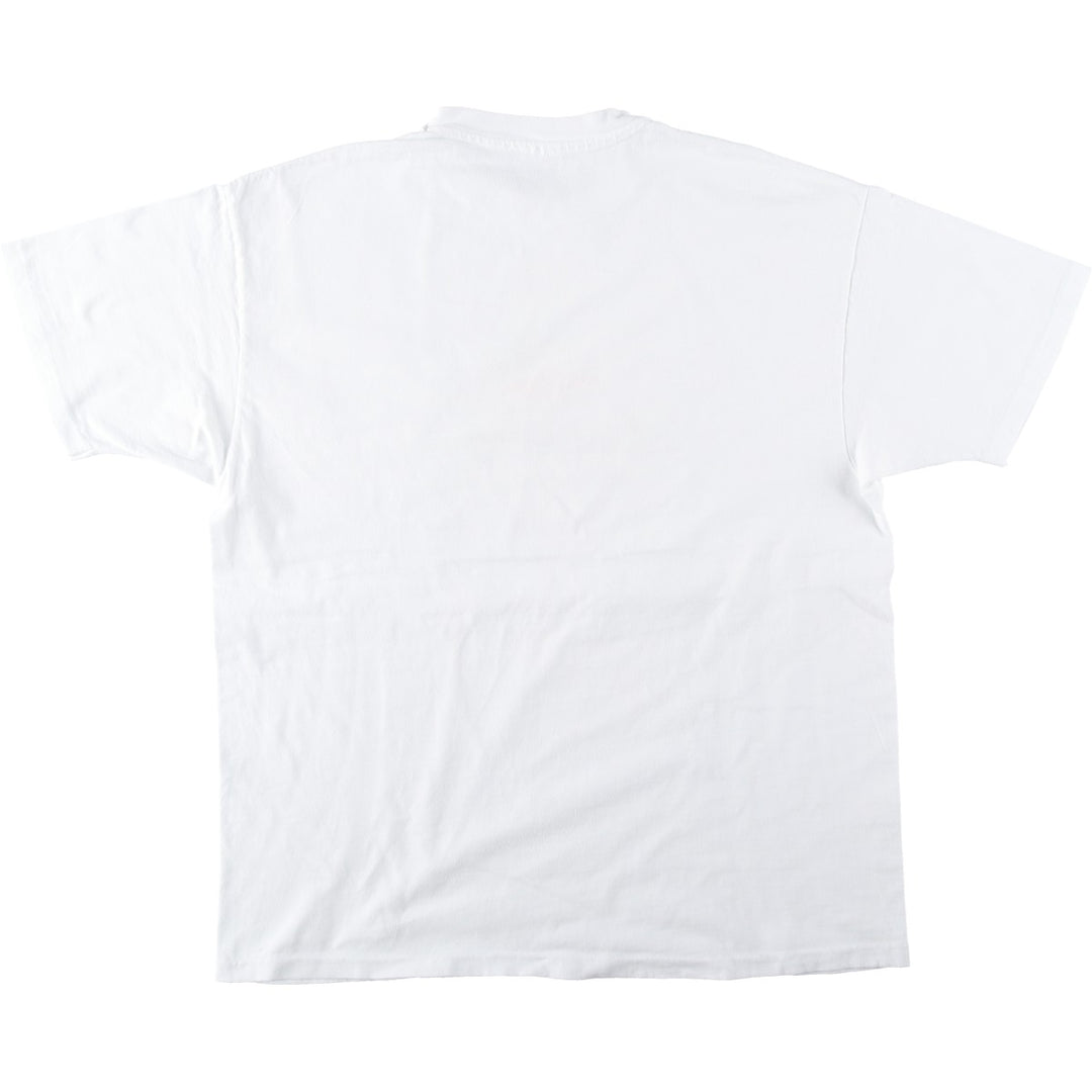 90'S Hanes BEEFY-T Printed T-shirt Made in USA Men's XL Vintage cotton white type Vintage Second Hand