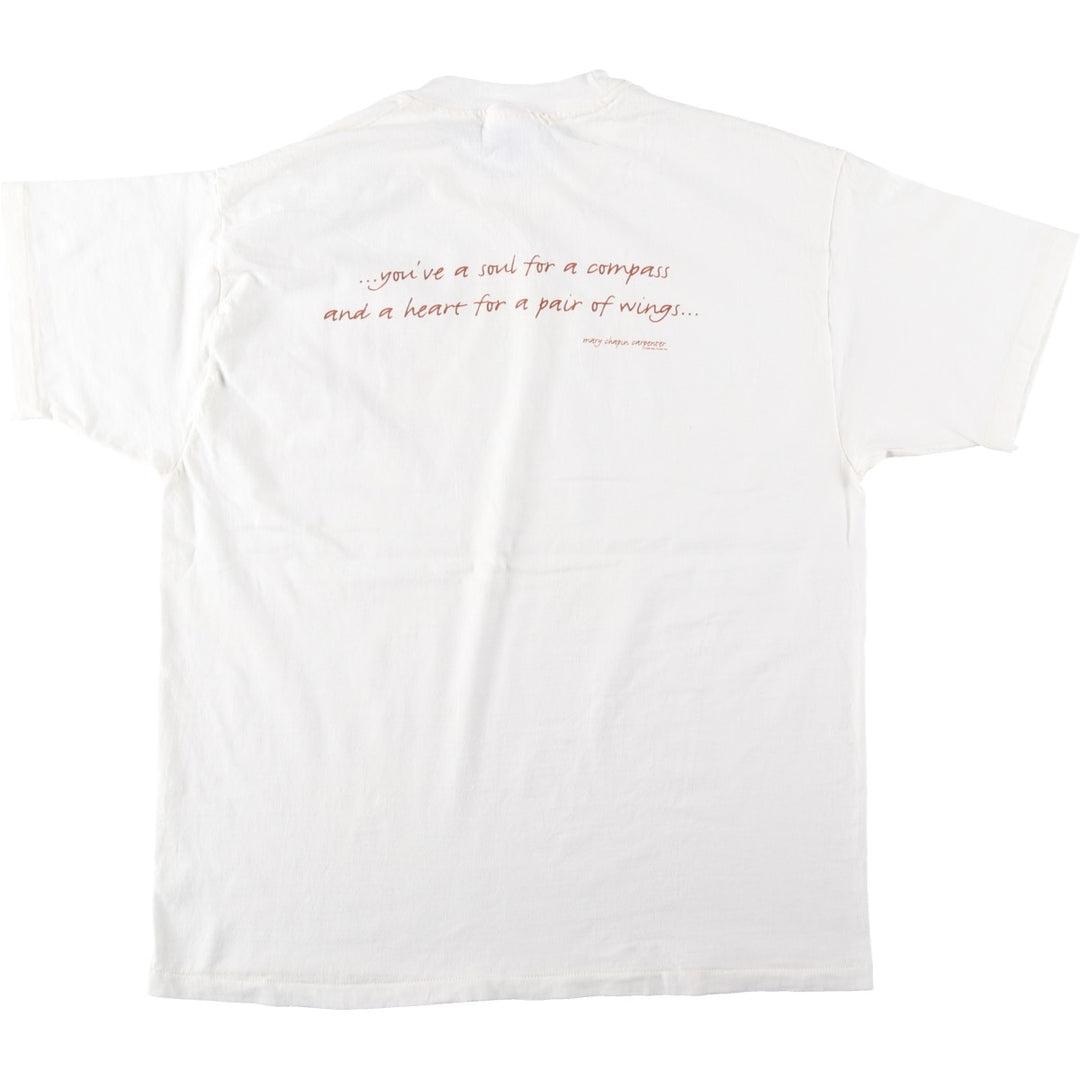 90'S Hanes BEEFY-T Print T-Shirt, Made in USA, Vintage cotton white type Vintage Second Hand
