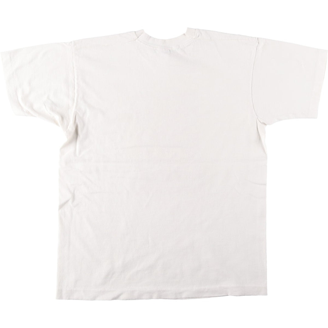 90'S Fruit of the Loom printed T-shirt, made in the USA, men's size L, vintage cotton white type Vintage Second Hand