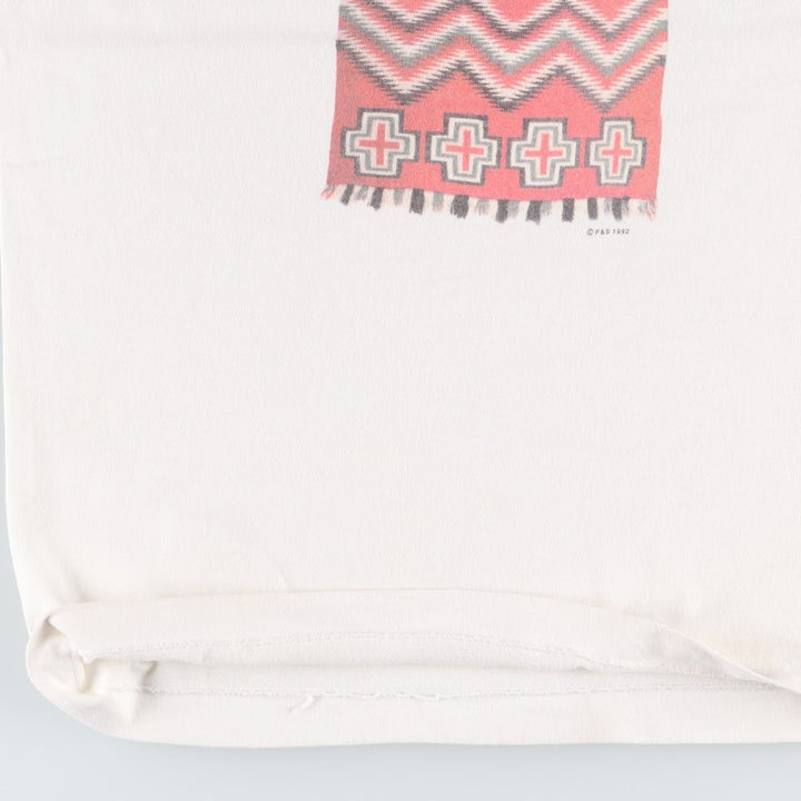 90'S Fruit of the Loom printed T-shirt, made in the USA, men's size L, vintage cotton white type Vintage Second Hand