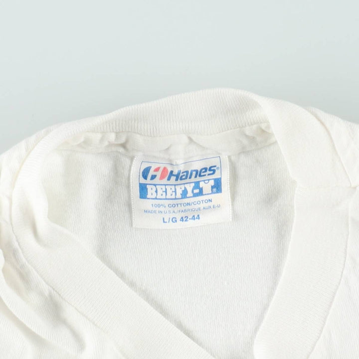 80'S Hanes House Mouse Designs Art T-shirt, Made in USA, Men's Size L (approx.), Vintage cotton white type Vintage Second Hand