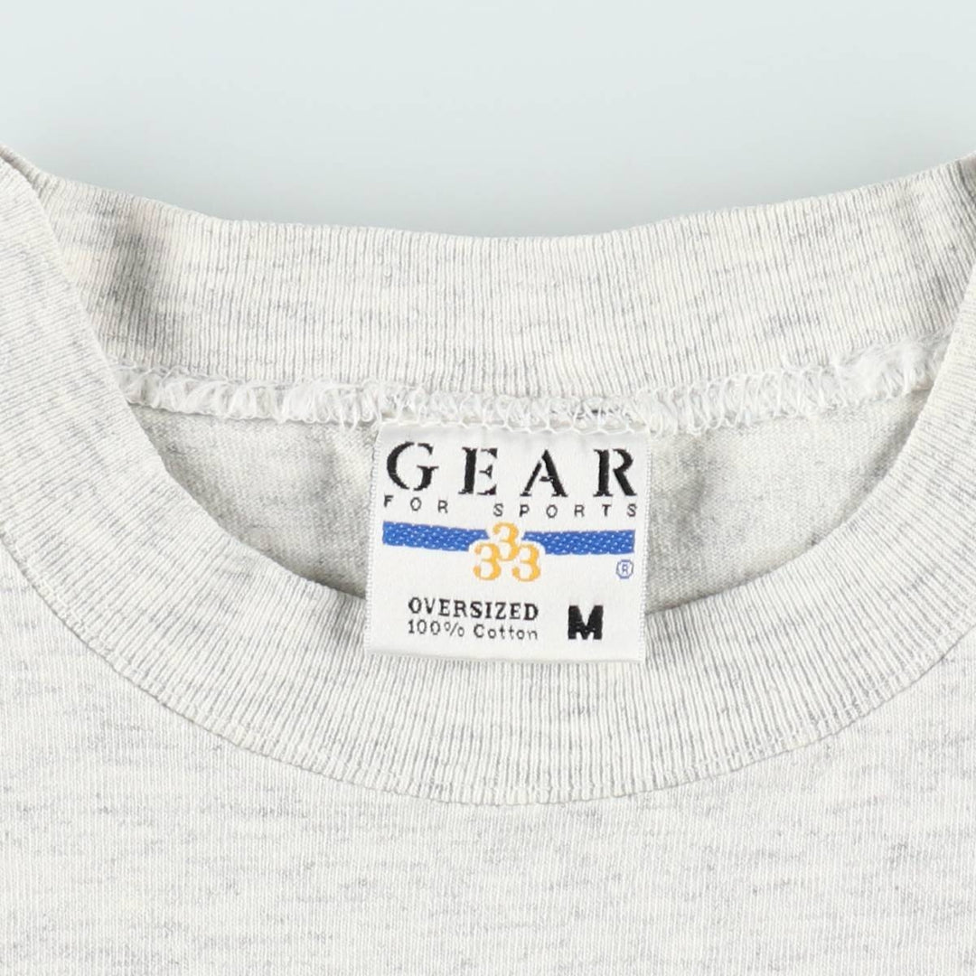 90'S GEAR print T-shirt, Made in USA, Men's size M (approx.), Vintage cotton gray type Vintage Second Hand