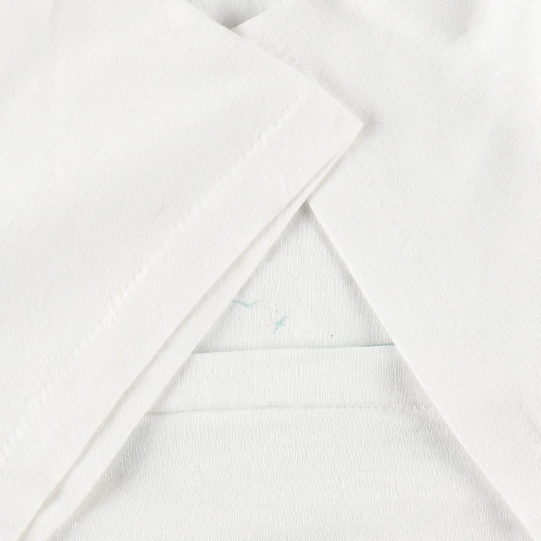 90'S ONEITA Printed T-shirt, Men's L size, Vintage cotton white type Vintage Second Hand