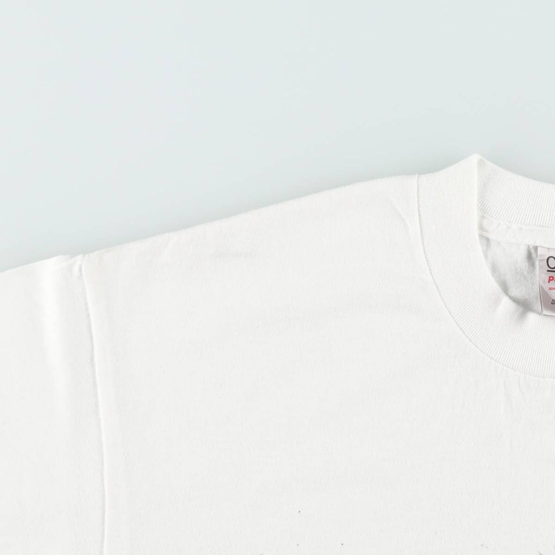 90'S ONEITA Printed T-shirt, Men's L size, Vintage cotton white type Vintage Second Hand