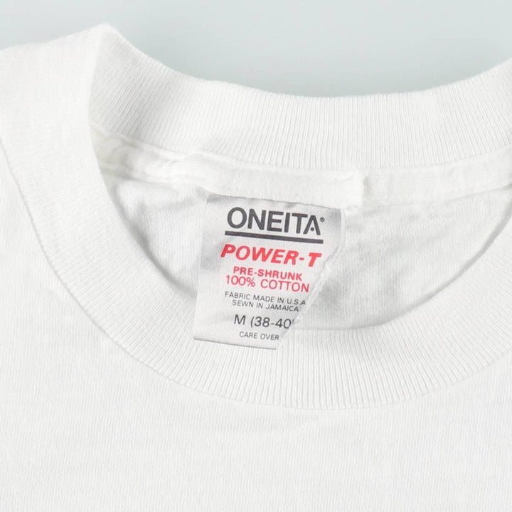 90'S ONEITA Print T-Shirt, Men's Size M (approx.), Vintage cotton white type Vintage Second Hand