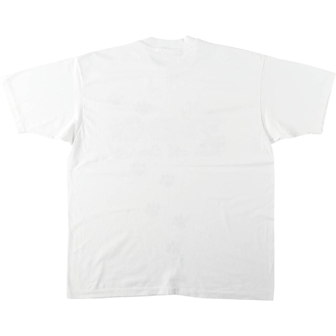 Manatee Bay Print T-Shirt, Made in USA, Men's Size L (Equivalent), Vintage polyester white type Vintage Second Hand
