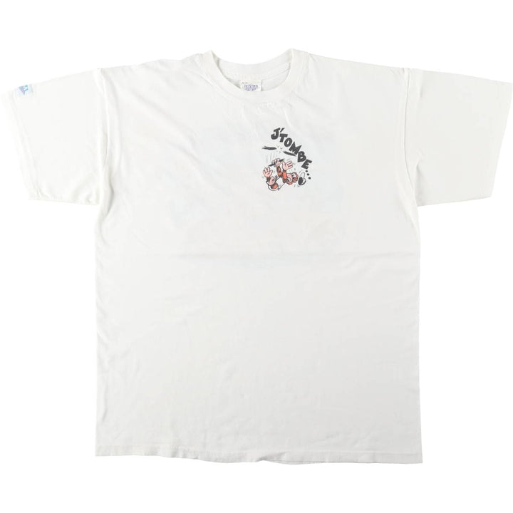90'S ONIGA SPORTSWEAR Printed T-Shirt, Made in Canada, Men's XL (approx.), Vintage cotton white type Vintage Second Hand