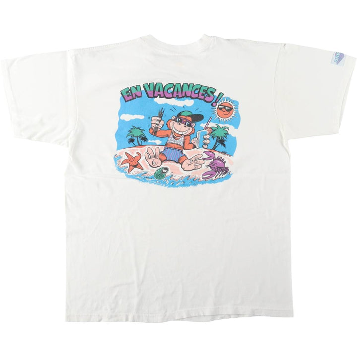 90'S ONIGA SPORTSWEAR Printed T-Shirt, Made in Canada, Men's XL (approx.), Vintage cotton white type Vintage Second Hand