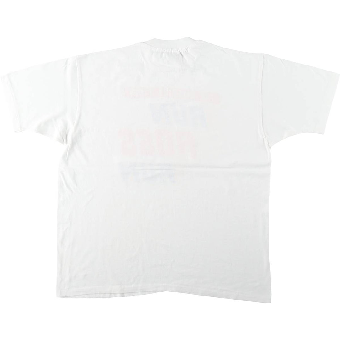 Vintage 1980'S Hanes Fifty-Fifty Blue Tag Print T-Shirt, Made in USA, Men's XL cotton white type Vintage Second Hand