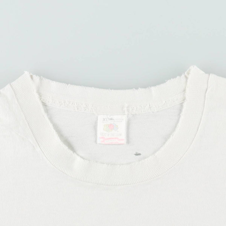 90'S Fruit of the Loom printed T-shirt, made in the USA, men's XL size, vintage cotton white type Vintage Second Hand