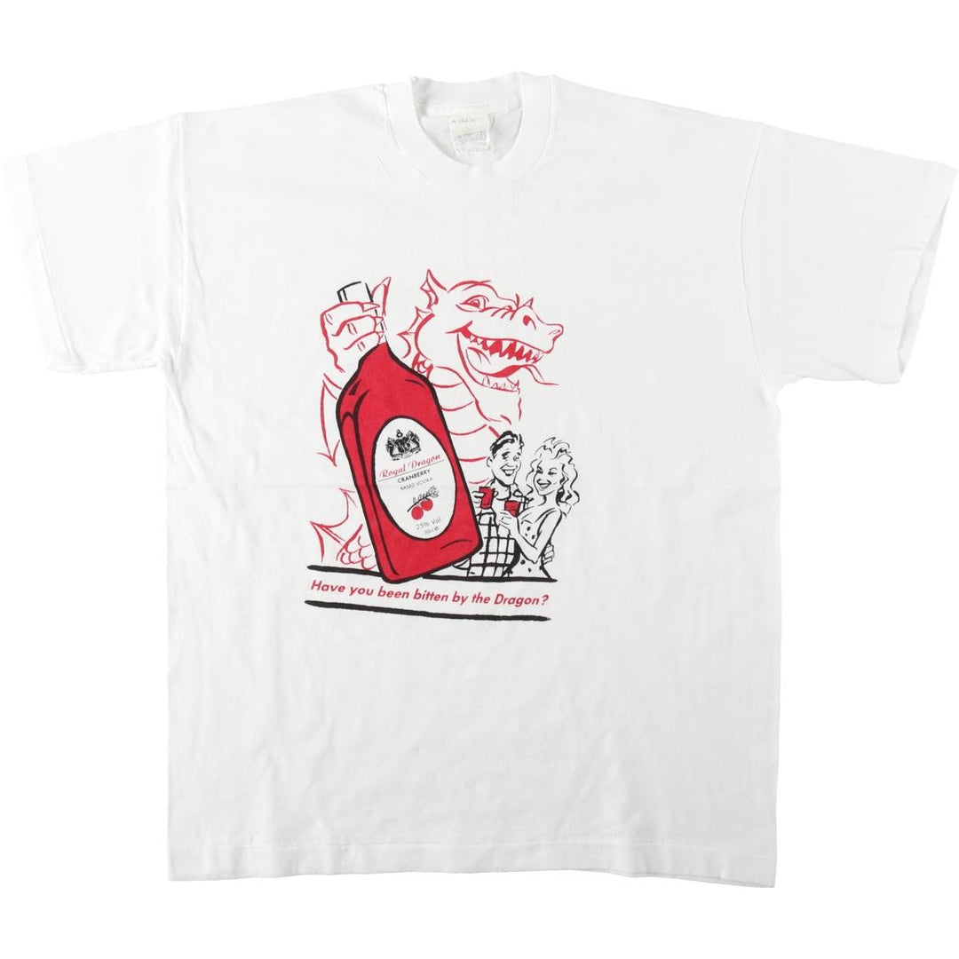 90'S SCREEN STARS Printed T-shirt, Men's XL, Vintage cotton white type Vintage Second Hand