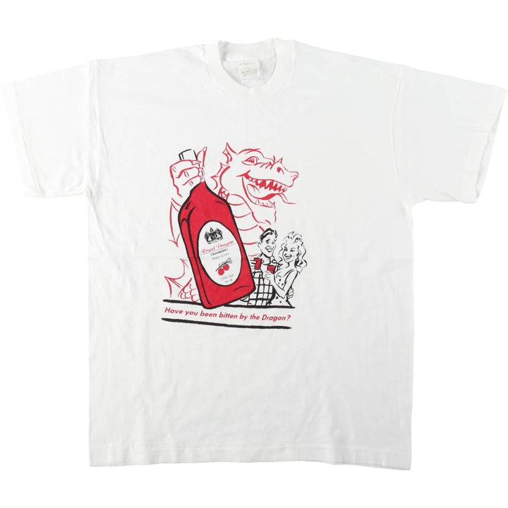 90'S SCREEN STARS Printed T-shirt, Men's XL, Vintage cotton white type Vintage Second Hand