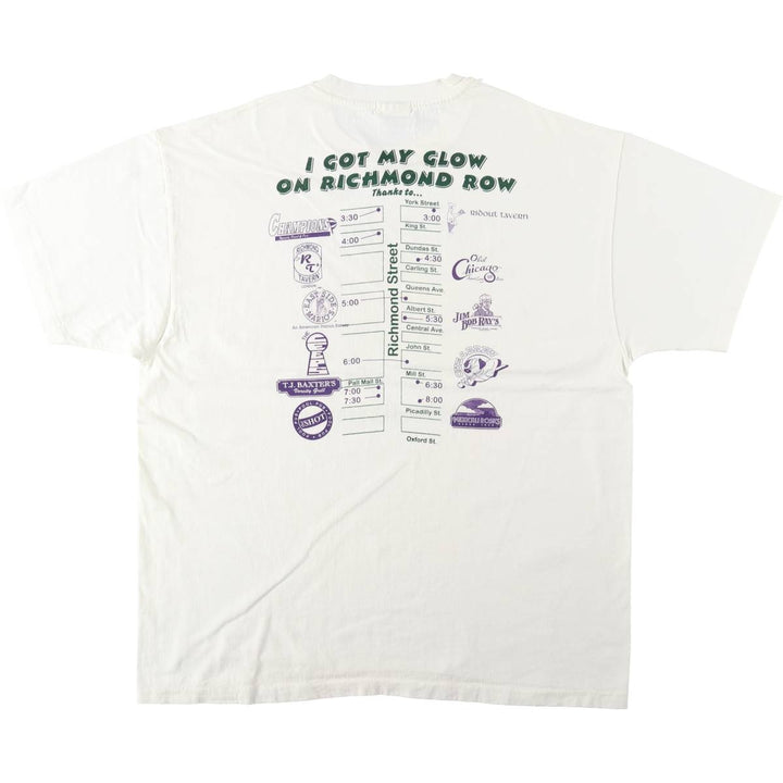 90'S Hanes Heavyweight Print T-Shirt, Men's XL equivalent, Vintage cotton white type Vintage Second Hand
