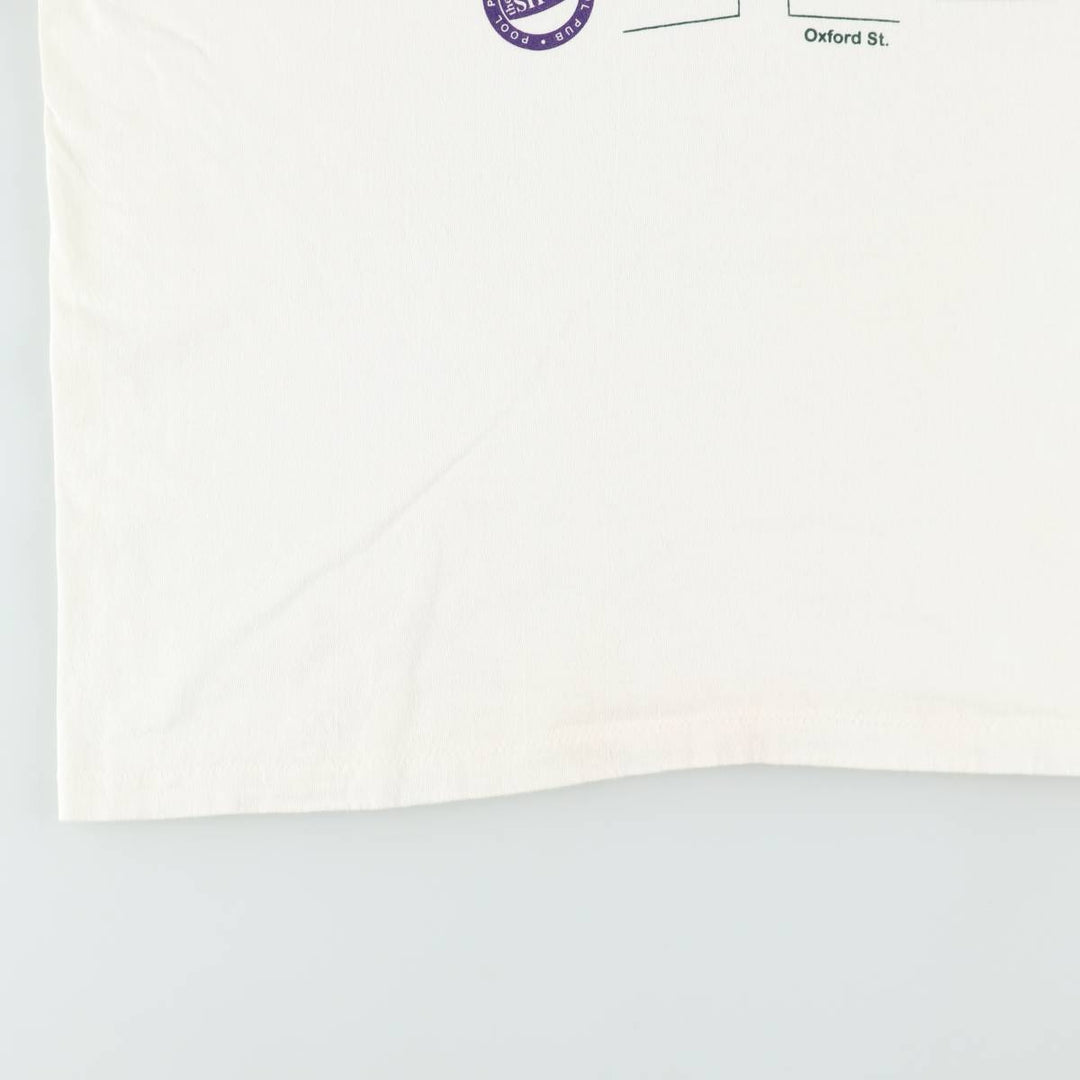90'S Hanes Heavyweight Print T-Shirt, Men's XL equivalent, Vintage cotton white type Vintage Second Hand