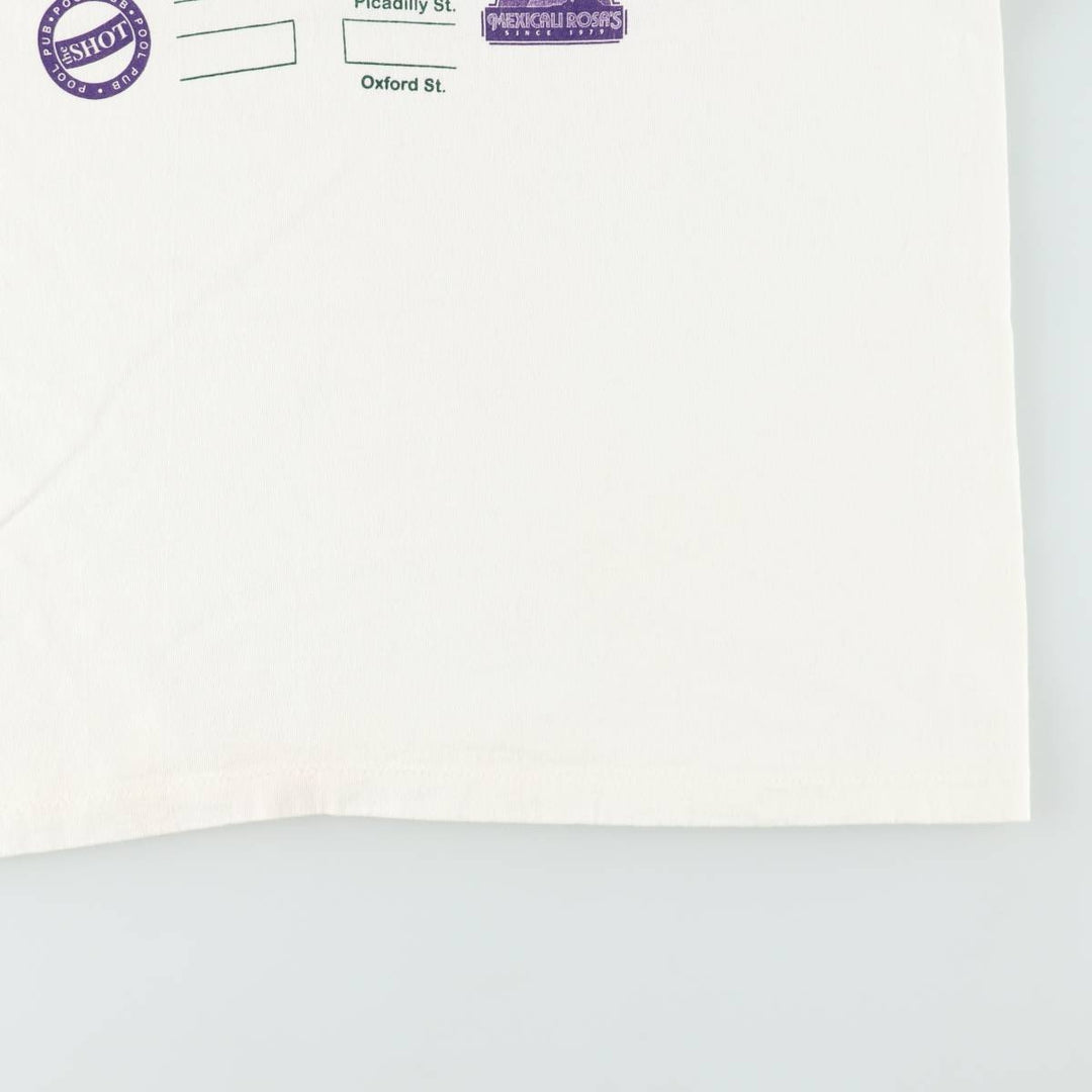 90'S Hanes Heavyweight Print T-Shirt, Men's XL equivalent, Vintage cotton white type Vintage Second Hand