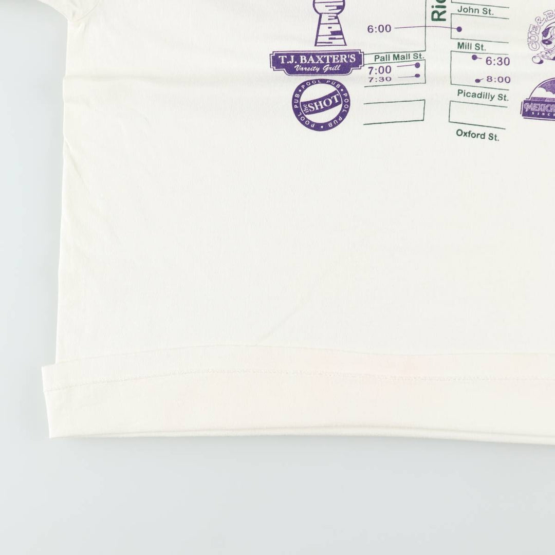 90'S Hanes Heavyweight Print T-Shirt, Men's XL equivalent, Vintage cotton white type Vintage Second Hand