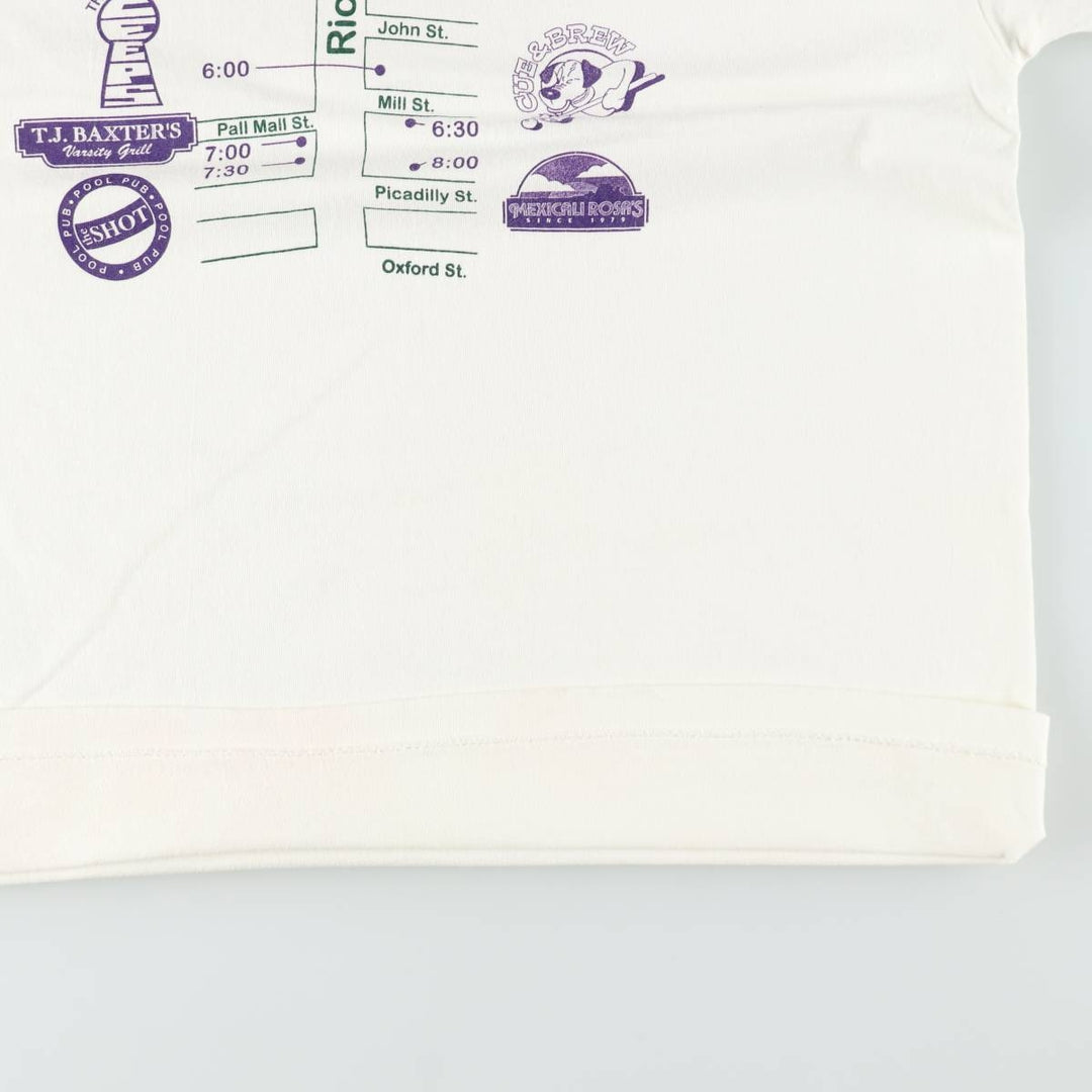 90'S Hanes Heavyweight Print T-Shirt, Men's XL equivalent, Vintage cotton white type Vintage Second Hand