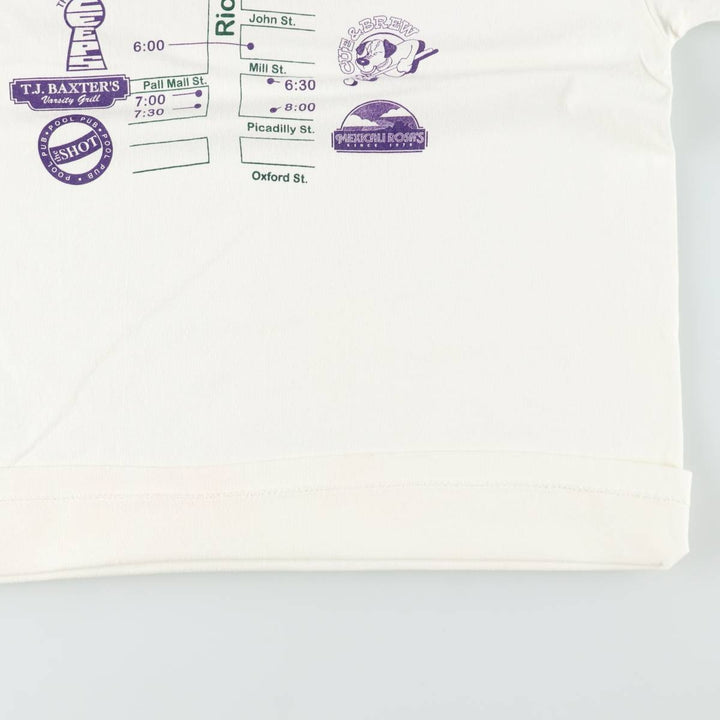 90'S Hanes Heavyweight Print T-Shirt, Men's XL equivalent, Vintage cotton white type Vintage Second Hand
