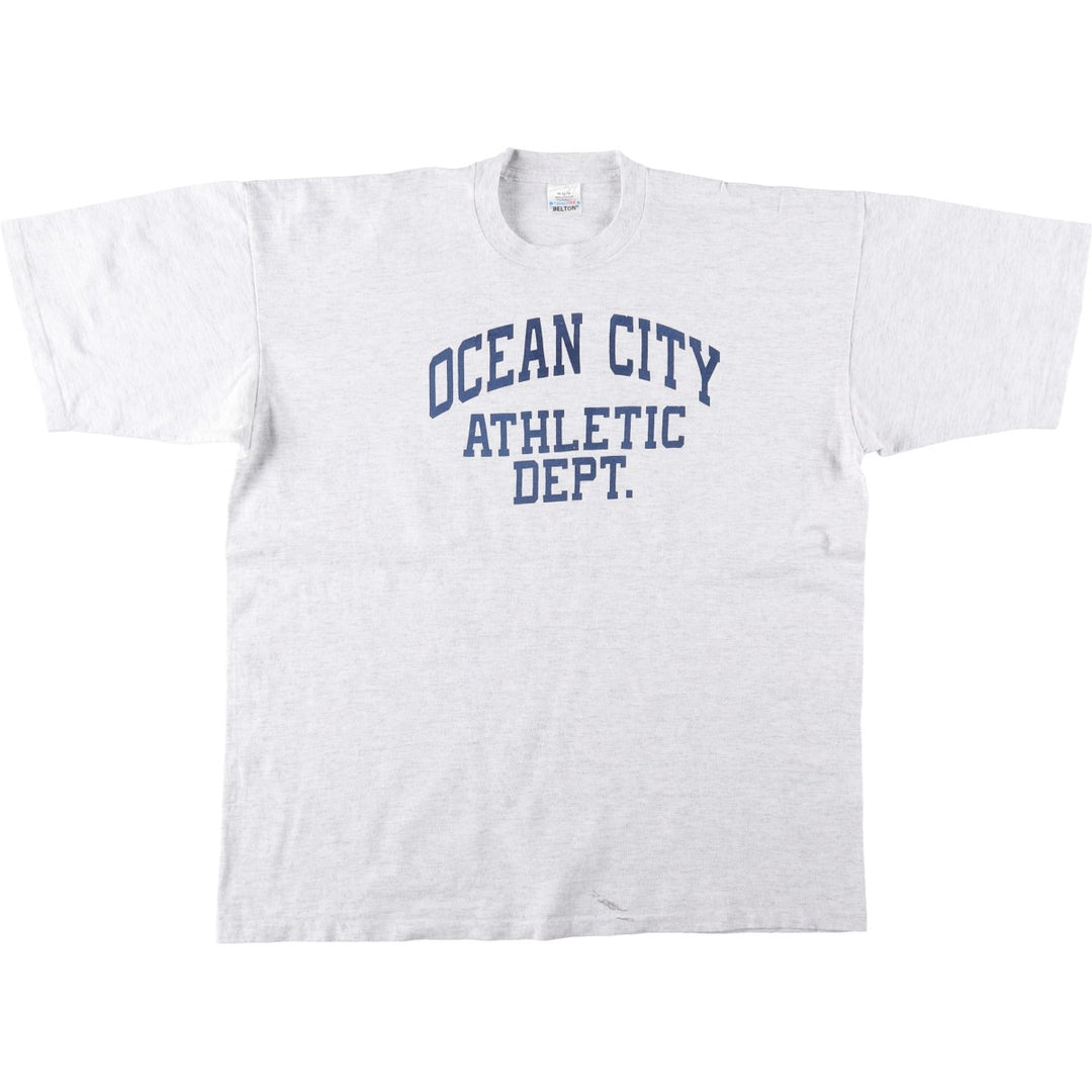 90'S BELTON Print T-Shirt, Made in USA, Men's Size XL (Equivalent), Vintage cotton white type Vintage Second Hand