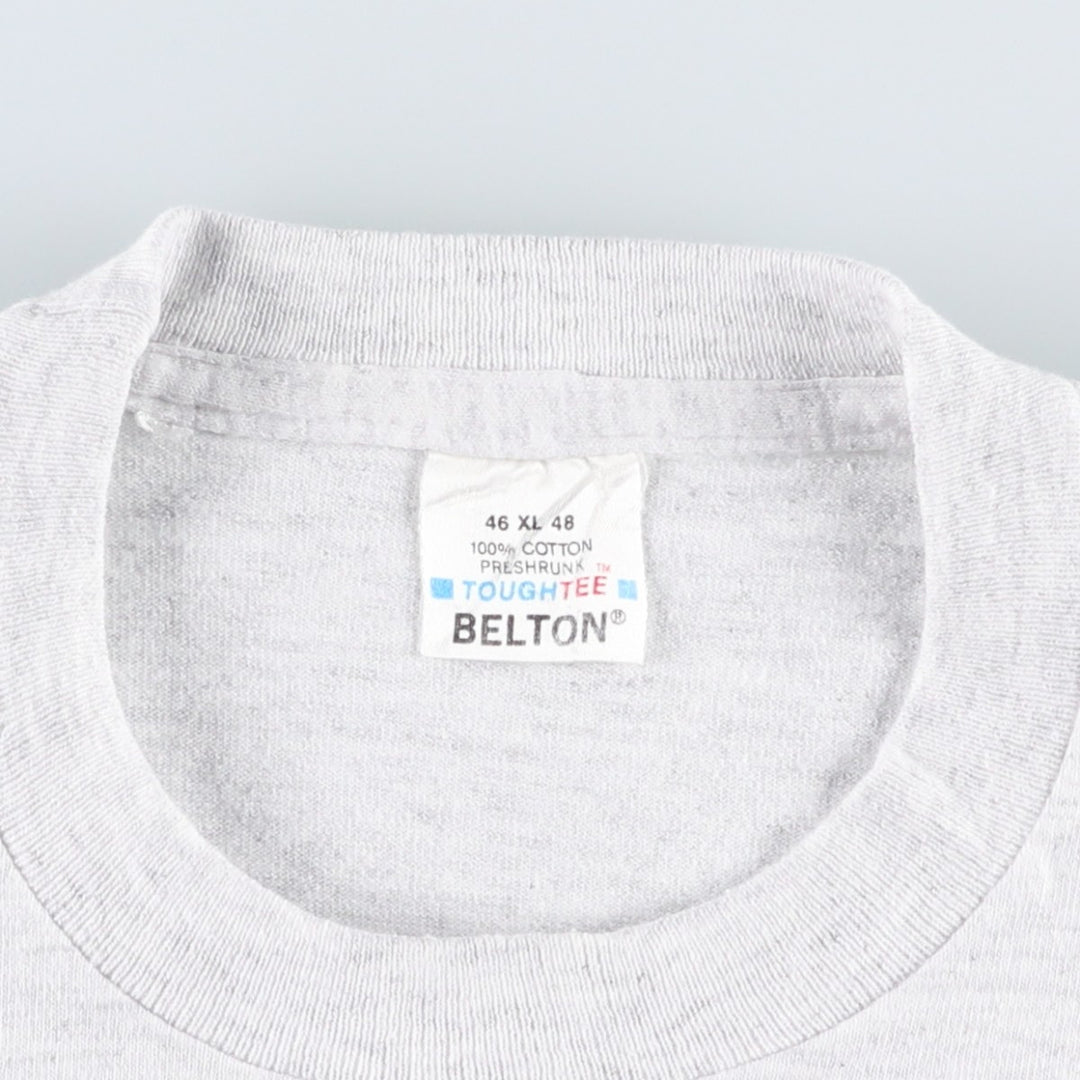 90'S BELTON Print T-Shirt, Made in USA, Men's Size XL (Equivalent), Vintage cotton white type Vintage Second Hand