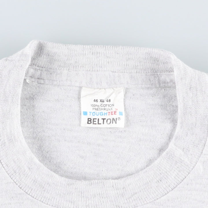 90'S BELTON Print T-Shirt, Made in USA, Men's Size XL (Equivalent), Vintage cotton white type Vintage Second Hand