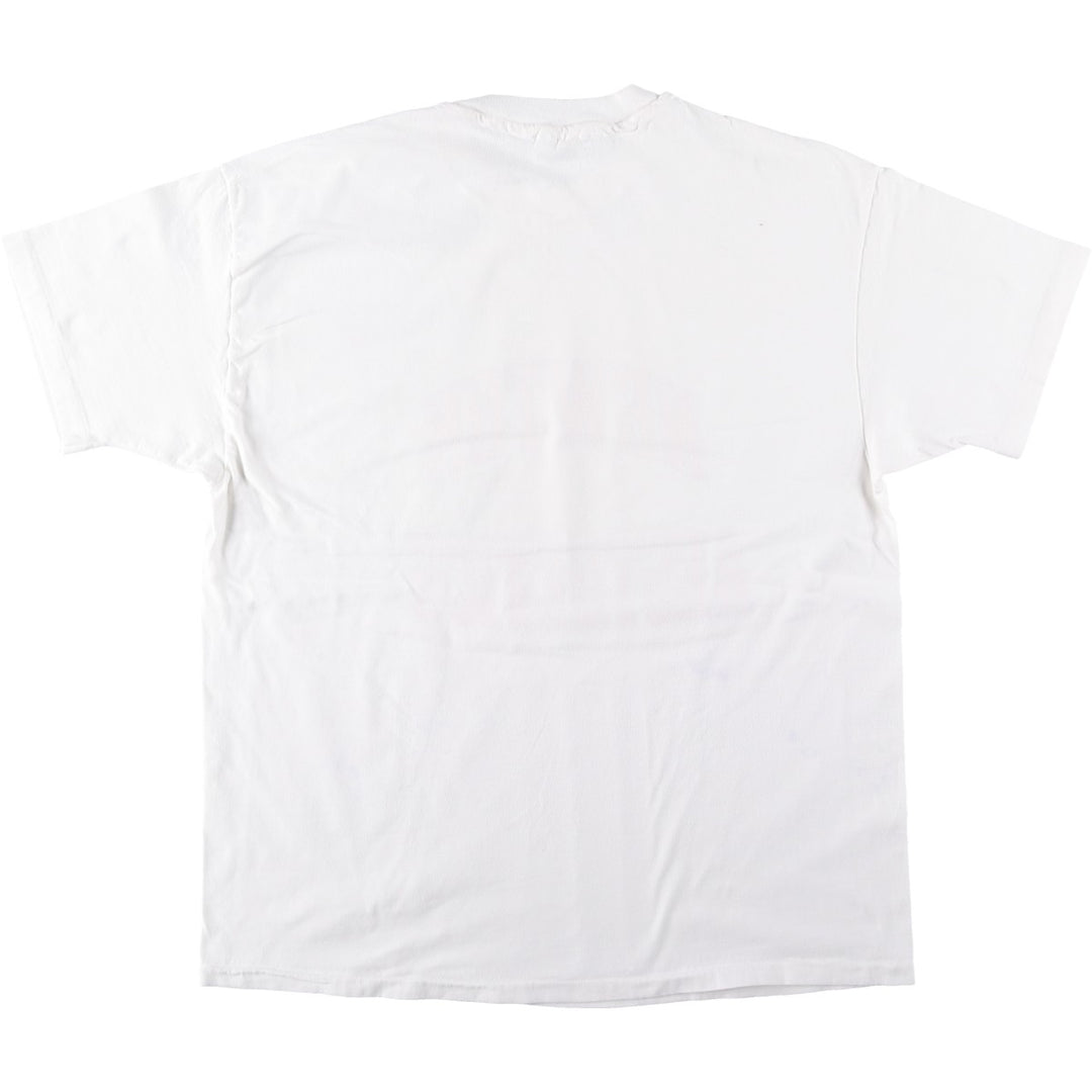90'S Hanes BEEFY-T Printed T-shirt Made in USA Men's XL Vintage cotton white type Vintage Second Hand