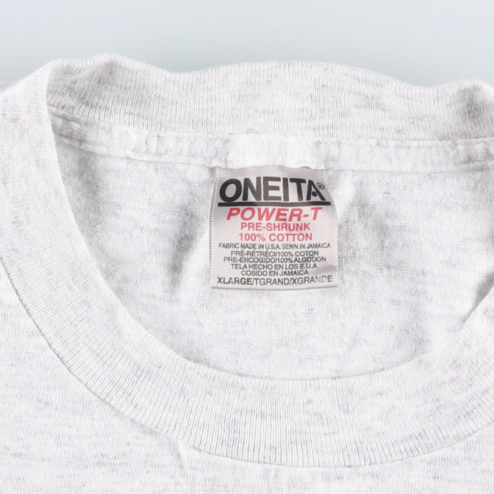 90'S ONEITA POWER-T Great Figure T-Shirt, Made in USA, Men's XL equivalent, Vintage cotton white type Vintage Second Hand