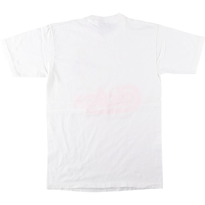 90'S ONEITA Printed T-shirt Made in USA Men's L size Vintage cotton white type Vintage Second Hand