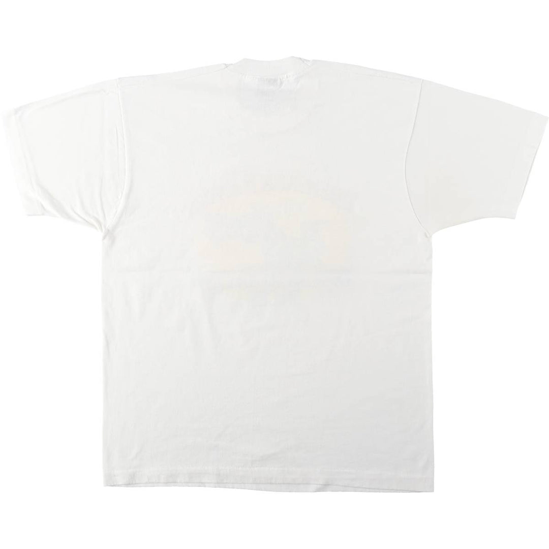 90'S Fruit of the Loom printed T-shirt, made in the USA, men's size L, vintage cotton white type Vintage Second Hand