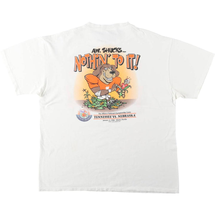 90'S ONEITA Dog Print T-Shirt, Men's XL (approx.), Vintage cotton white type Vintage Second Hand