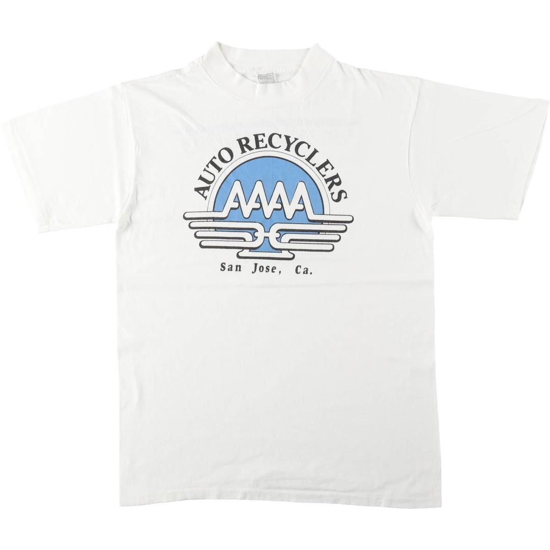 70s-80'S Anvil Print T-Shirt, Made in USA, Men's Size L (Equivalent), Vintage cotton white type Vintage Second Hand