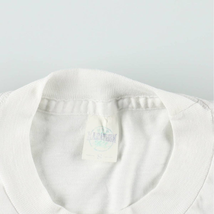 80'S MARATHON Print T-Shirt, Men's Size S (Equivalent), Vintage unclear white type Vintage Second Hand