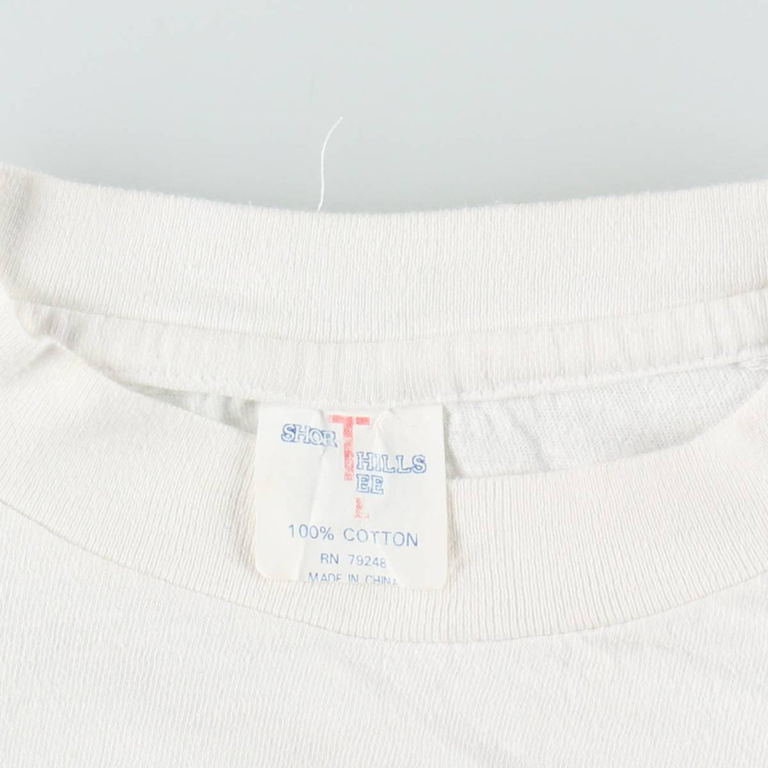 80'S SHORT HILLS TEE Print T-Shirt, Men's Size L (approx.), Vintage cotton white type Vintage Second Hand