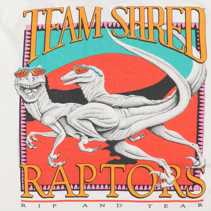 90'S ONEITA POWER-T Print T-Shirt, Men's XL equivalent. cotton white type Vintage Second Hand