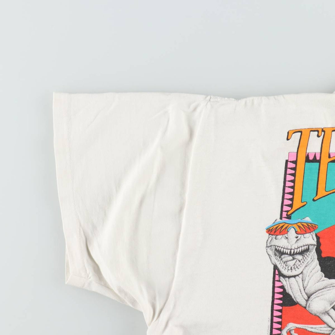 90'S ONEITA POWER-T Print T-Shirt, Men's XL equivalent. cotton white type Vintage Second Hand