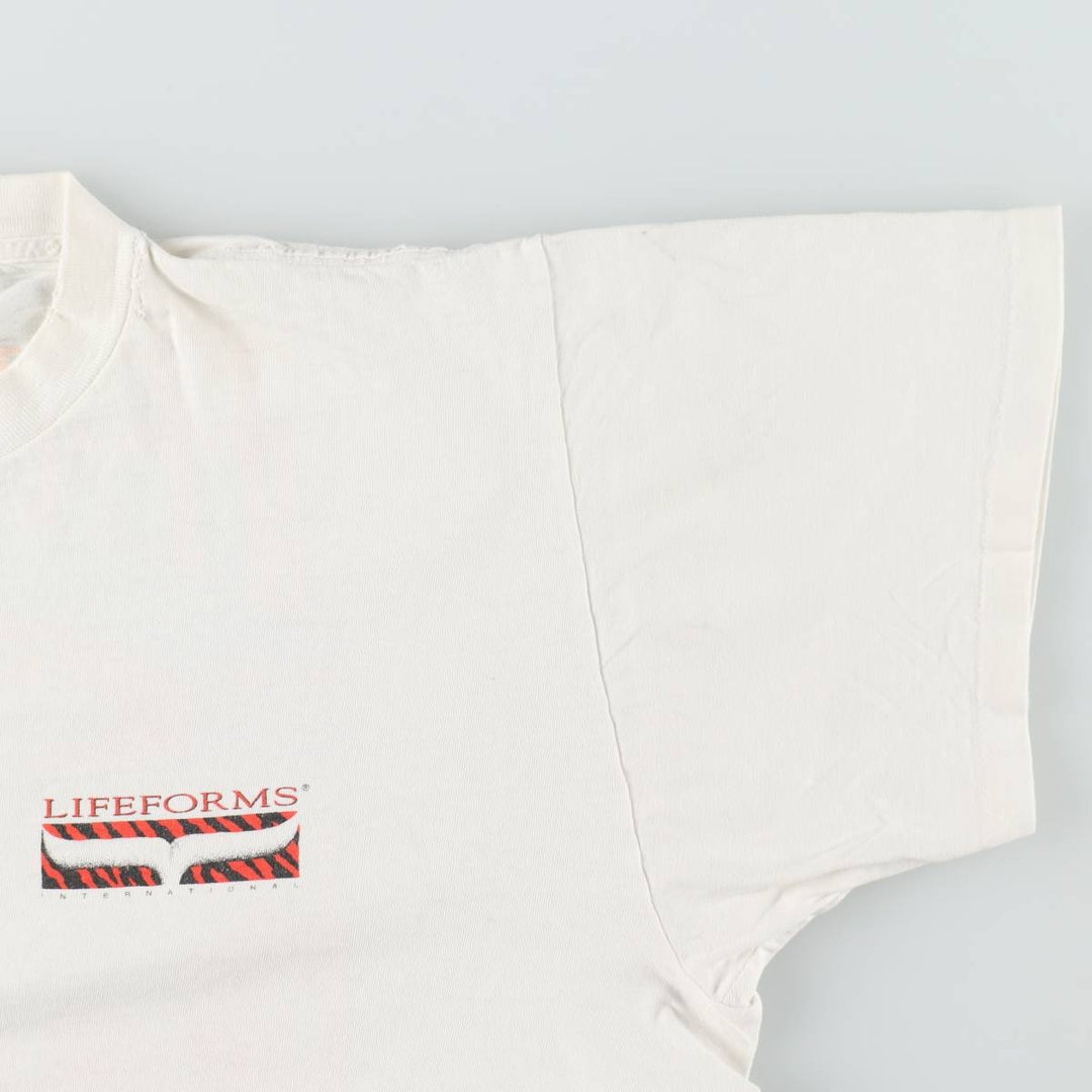 90'S ONEITA POWER-T Print T-Shirt, Men's XL equivalent. cotton white type Vintage Second Hand