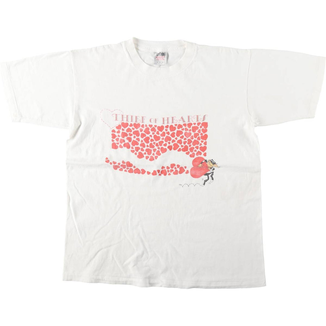 90'S ONEITA POWER-T Made in USA Men's XL equivalent cotton white type Vintage Second Hand