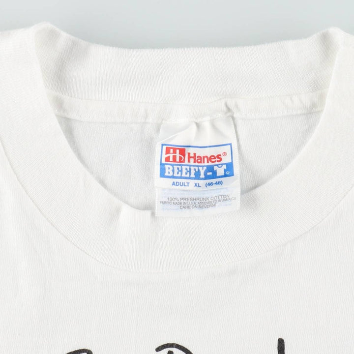 90'S Hanes BEEFY-T Sandra Boynton Pig Deal Print T-Shirt, Men's XL (approx.), Vintage cotton white type Vintage Second Hand