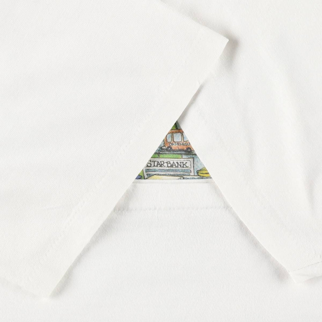 90'S ONEITA POWER-T Print T-Shirt, Men's Size L (equivalent), Crew Neck cotton white type Vintage Second Hand