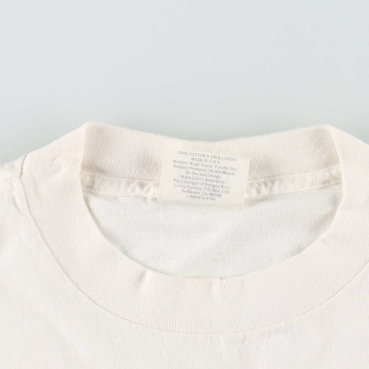 90'S Living Epistles Print T-Shirt, Made in USA, Men's Size L (Equivalent), Vintage cotton white type Vintage Second Hand