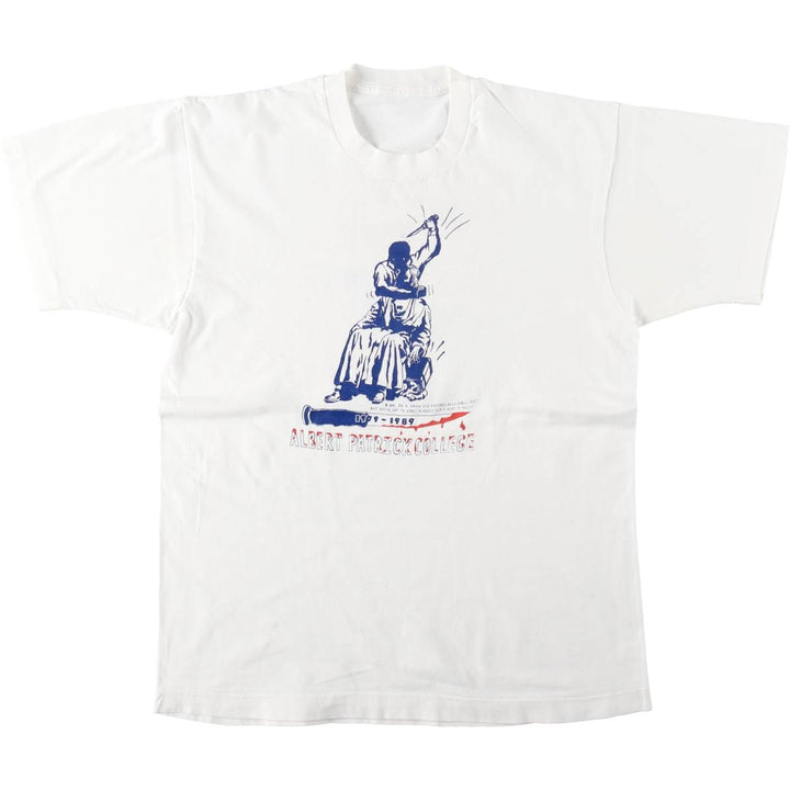 90'S Printed T-shirt, Men's M size unclear white type Vintage Second Hand
